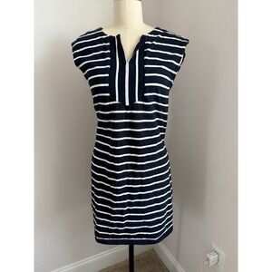 Tommy Hilfiger Womens M Navy White Striped Shift Dress Preppy Classic Nautical